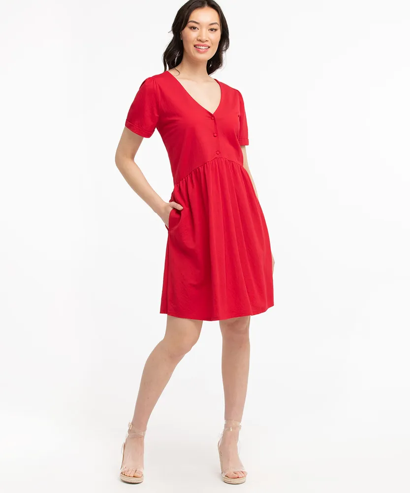 Short Sleeve Babydoll Dress