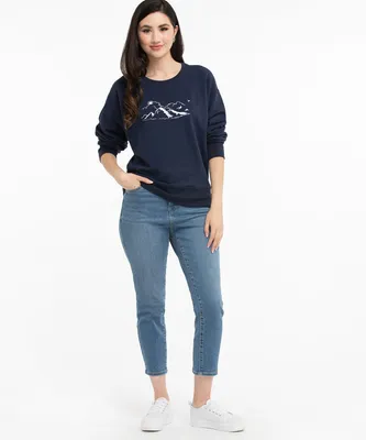 Graphic Scoop Neck Sweatshirt