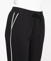 Piping Detailed Crepe Jogger Pant