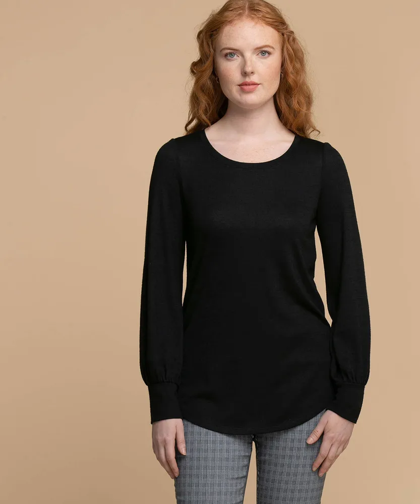 Puff Sleeve Hacci Top