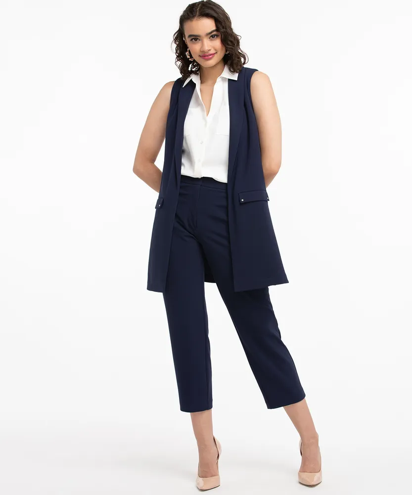 Scuba Crepe Straight Crop Pant