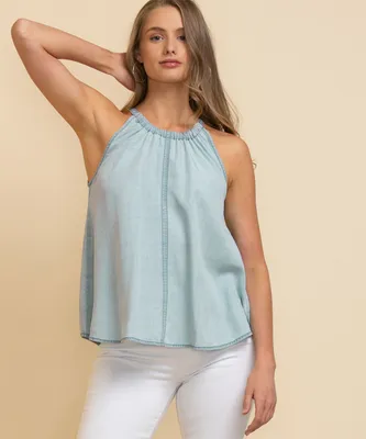 Halter Blouse with Tie-Back