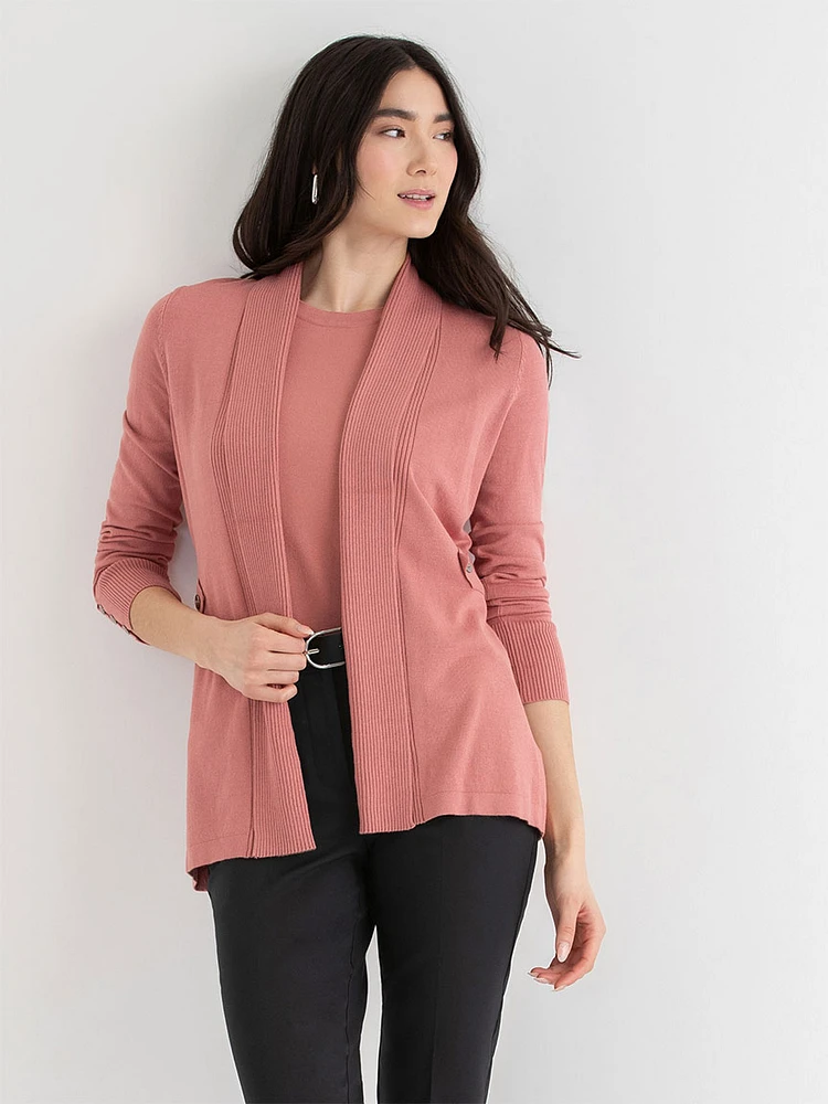 Side Tab Button Cardigan