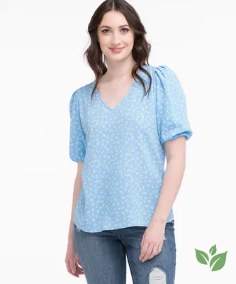 Eco-Friendly Puff Sleeve Blouse