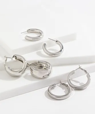 Silver Hoop Earring 3-Pack
