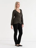 Fine Knit Hacci Wrap Top