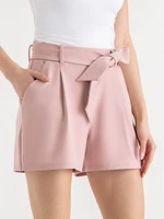 Belted Short Scuba Crepe