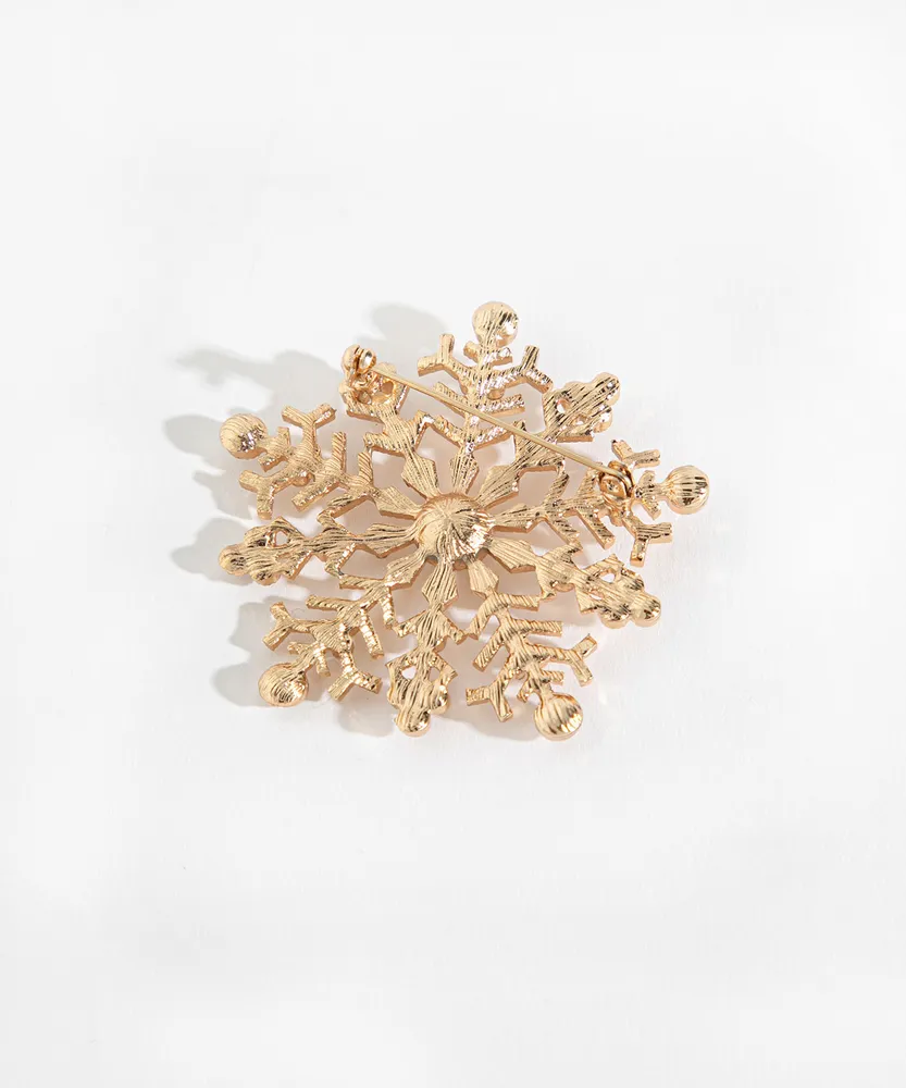 Gold Snowflake Brooch