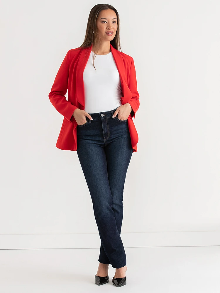 Crepe Shawl Collar Blazer