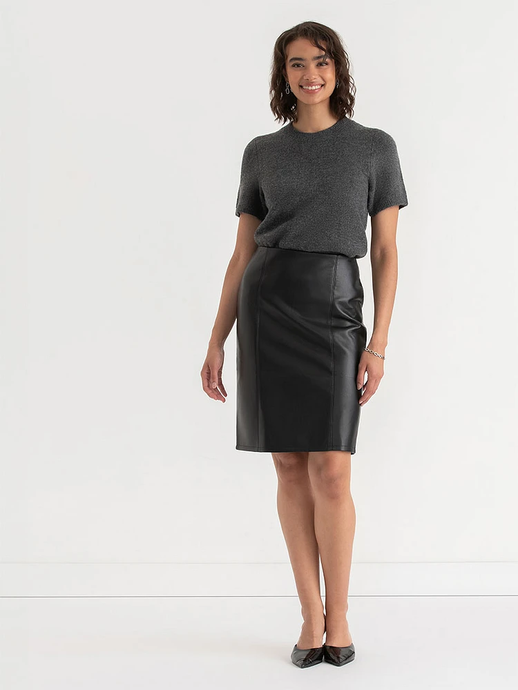 Faux Leather Pencil Skirt