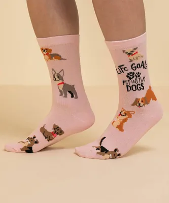 Life Goal: Pet All the Dogs Crew Socks