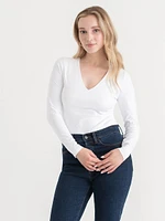 Long Sleeve V-Neck Bodysuit