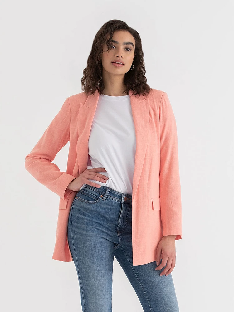 Relaxed Fit Linen Blazer