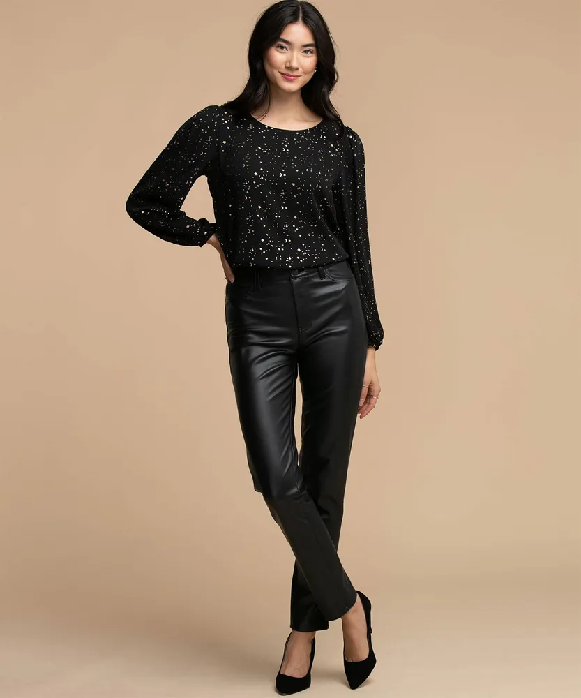 Scoop Neck Long Sleeve Blouse