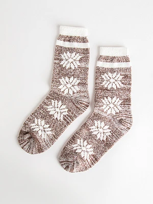 High Snowflake FairIsle Crew Socks