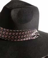 Satin Tie Wide Brim Hat