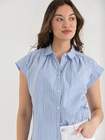 Relaxed Fit Button Up Blouse