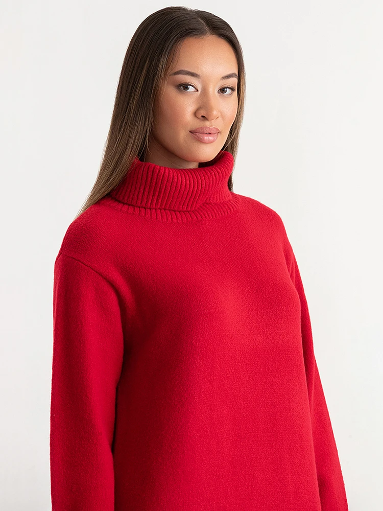 Turtleneck Maxi Sweater Dress