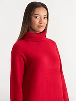 Turtleneck Maxi Sweater Dress