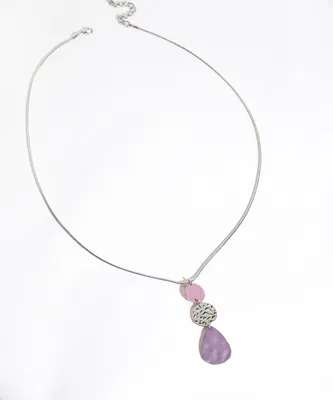 Pink & Purple Pendant Necklace