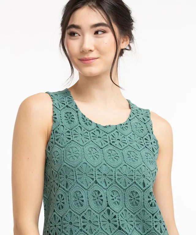 Sleeveless Crochet Top with LENZING™ ECOVERO™ Green