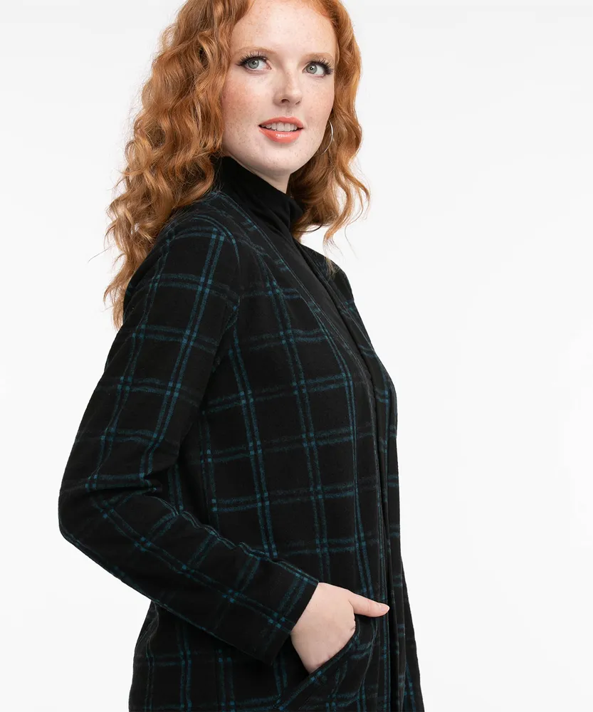 Plaid Open Cardigan