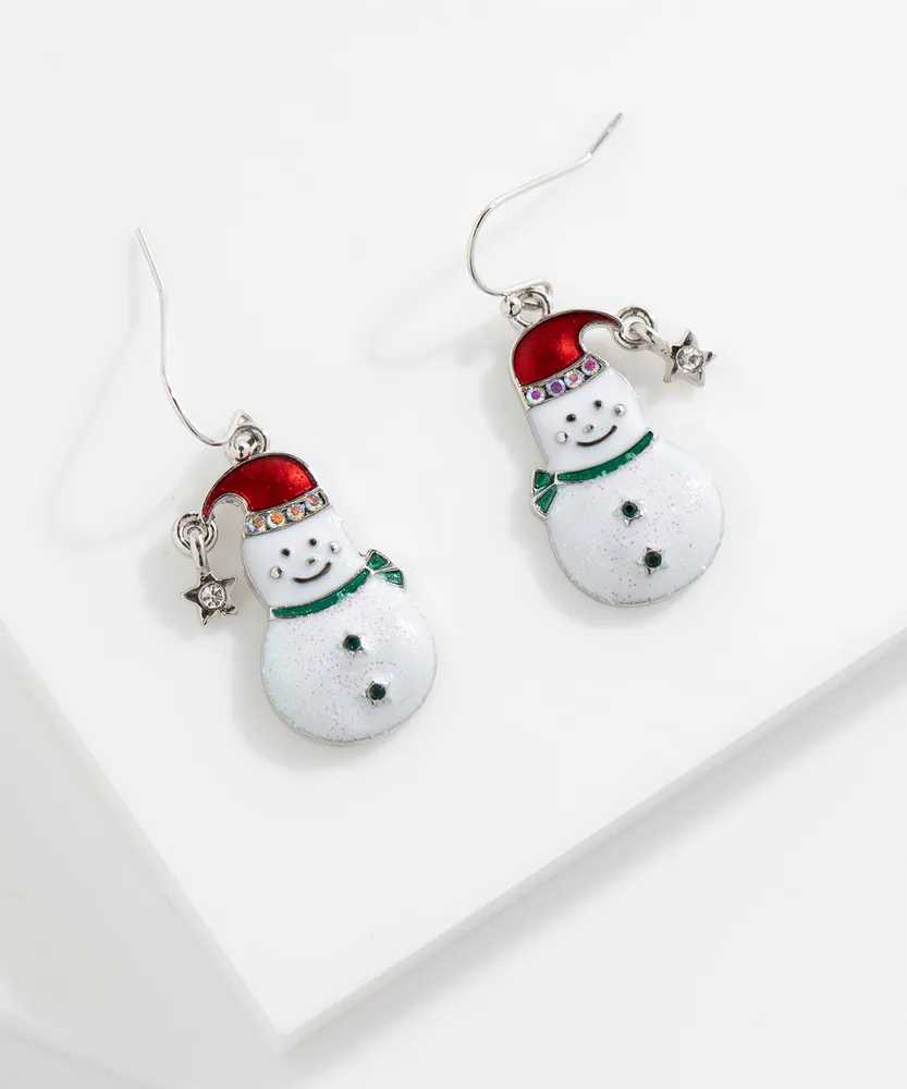 Delicate Snowman Earring