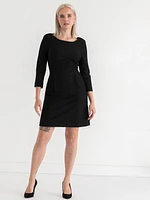 3/4 Sleeve A-Line Dress Luxe Ponte