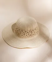 Sun Hat with Crochet Band