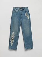 Mid Wash Straight Fit Jeans