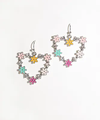 Flower Heart Earring