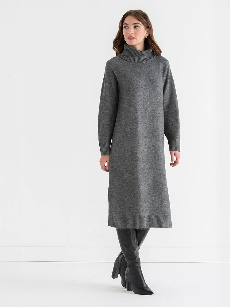 Turtleneck Maxi Sweater Dress