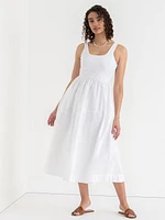 Sleeveless Mix Media Midi Dress