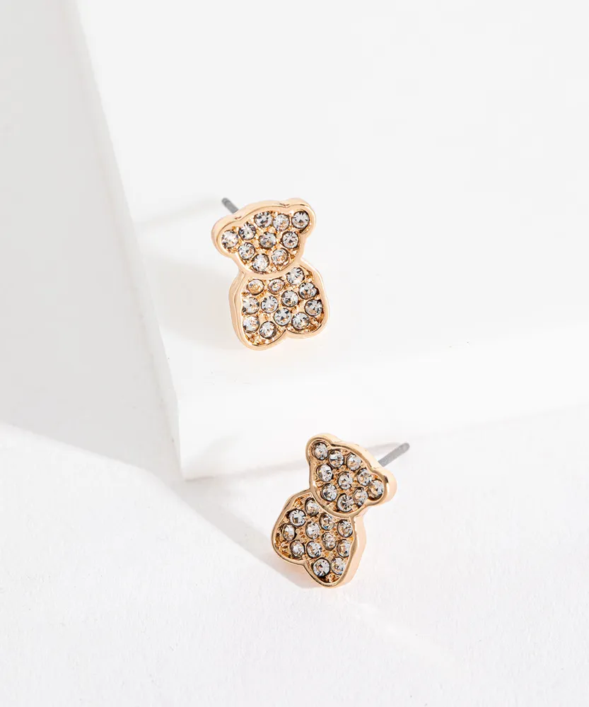 Teddy Bear Rhinestone Earring