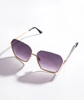 Half-Frame Oversized Sunglasses