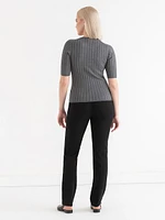 Short Sleeve Ribbed Sweater