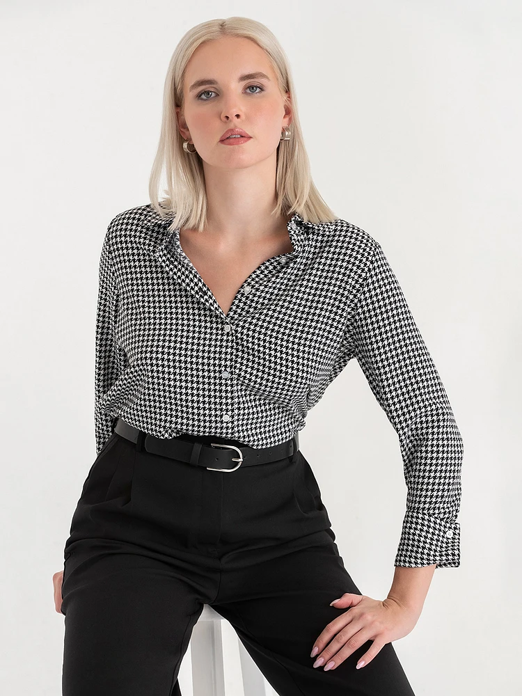 Nicole Textured Button-Down Shirt