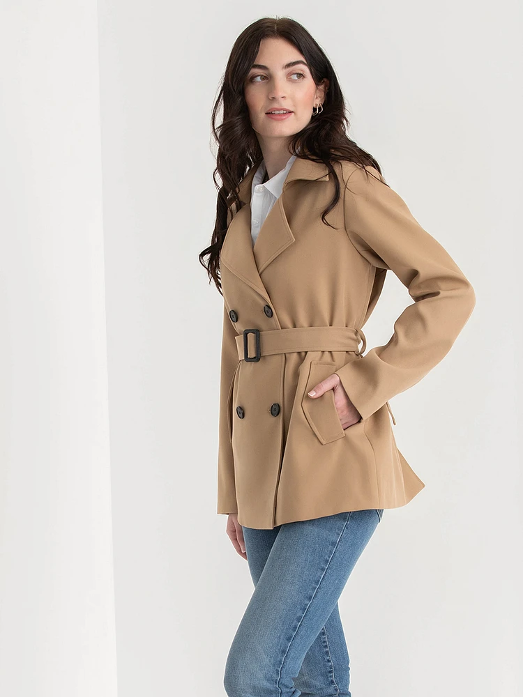 Short Double Breasted Trench Coat