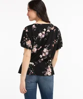 Flutter Sleeve Peplum Top