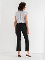 Flared Ankle Pants Ponte Twill