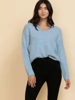 Rib Trim V-Neck Sweater