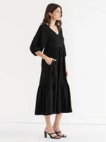 Airflow Short Sleeve Maxi Dress