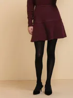 Wool-Blend Flippy Sweater Skirt