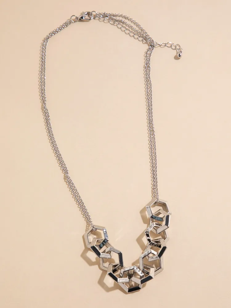 Short Silver Statement Necklace