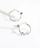 Metal Rose Hoop Earring