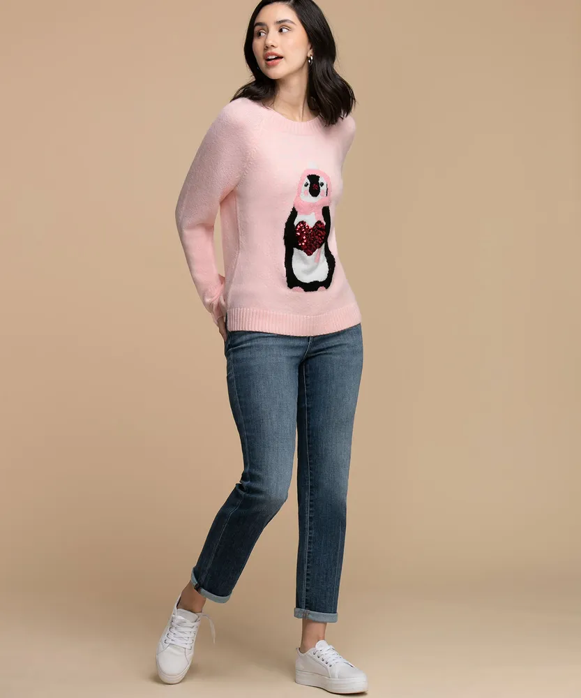 Scoop Neck Penguin Sweater