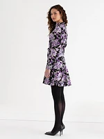 Collared Button-Front Dress with Tie Waist