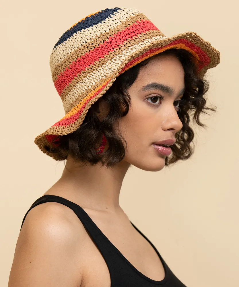 Bright Combo Crochet Bucket Hat