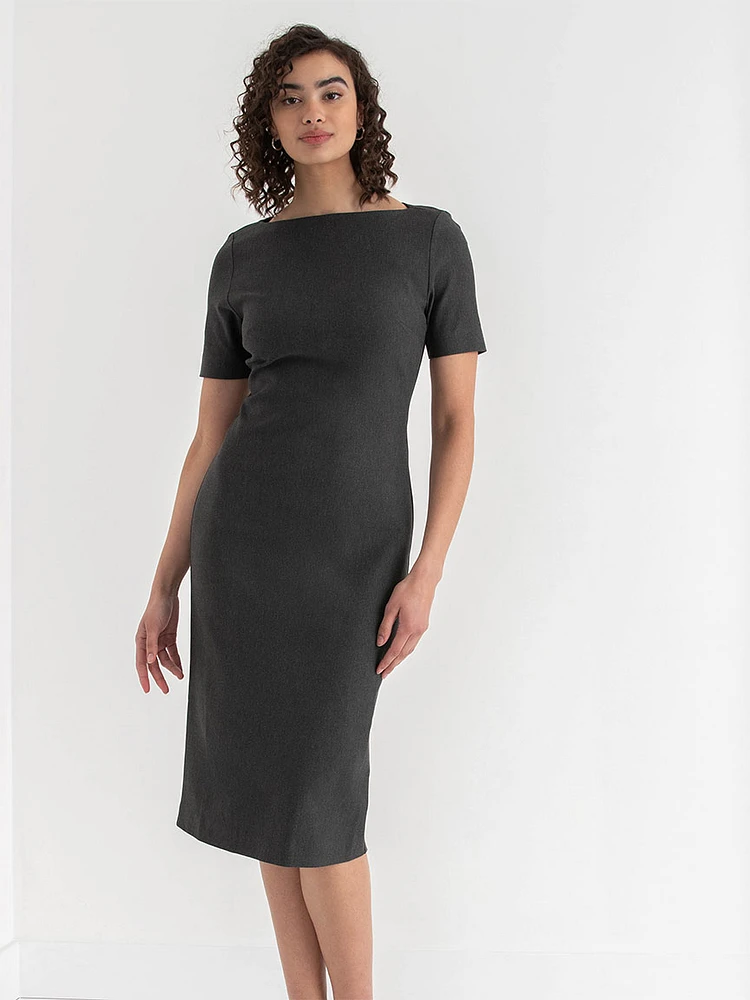 Luna Boatneck Dress Luxe Ponte