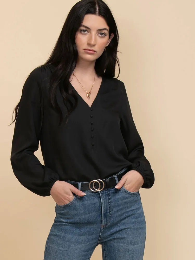 Long Sleeve Button Blouse